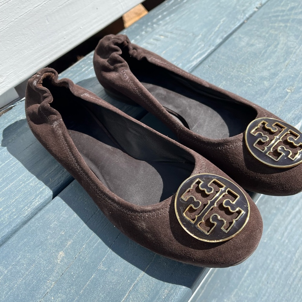 Tory Burch Brown Leather Flats Size 7